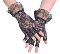 Gants De Décoration Florale La Mode Transparente Étiquette Mariée Mariage Élastique Half Doigt Voir À Travers Le Poignet À Poisson en Dente