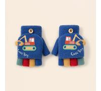 Gants De Dessin Animé Demi-Doigt Pour Enfants,Mitaines À Rabat,Coupe-Vent,Chaud,Extérieur,Tout-Petit,Garçon,Mignon,Eboptics,Enfants,Hiver - Type Deep Blue