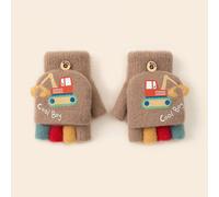 Gants De Dessin Animé Demi-Doigt Pour Enfants,Mitaines À Rabat,Coupe-Vent,Chaud,Extérieur,Tout-Petit,Garçon,Mignon,Eboptics,Enfants,Hiver - Type Coffee