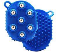 Gants De Drainage Lymphatique for Femmes, Rouleau De Massage À Main Soins du Corps Muscles du Corps Brosse De Massage À Bille for Le Cou Le Dos Les Pieds Les Jambes(Blue,1pcs)