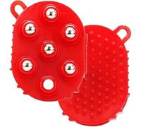 Gants de drainage lymphatique - Gants de drainage lymphatique pour femme - Rouleau de massage à 360 degrés pour cou, dos, pieds, jambes, bras (rouges)