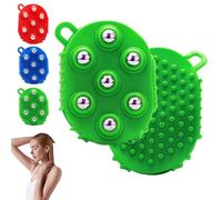 Gants de drainage lymphatique pour femme avec balle de massage portable, balle vibrante pour drainage lymphatique avec 7 billes en métal, rouleau de massage à 360 degrés pour cou, dos, jambes (vert)