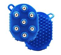Gants de drainage lymphatique pour femmes, boule de massage à main, outil de soulagement des muscles de soins du corps à rouleaux avec 7 rouleaux à rouleaux en métal pour le dos (Blue)