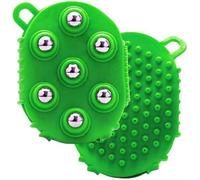 Gants de drainage lymphatique Relief de massage à main boule, Body Care Muscles Relief Tool avec 7 rouleaux en métal, de massage à 360 degrés pour le cou, le dos, les jambes (Vert)