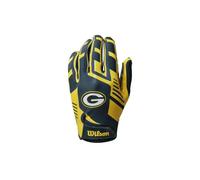 Wilson Gants NFL Team Super Grip Silicone/Lycra Stretch Mixte pour adolescents Taille M Jaune/Vert