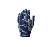 Wilson Gants NFL TEAM SUPER GRIP – Taille unique pour adolescents, Silicone/Lycra, Bleu New England