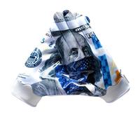 Gants de football Battle Sports Blue Strips Doom 1.0 Wide Receiver - Gants de football pour adultes et jeunes - Gants Ultra Grip