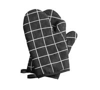 Gants de four à micro-ondes résistants la chaleur, motif cuisine, tissu doux, dragonnes, outils(Gloves black2P)
