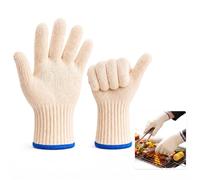 Gants de Four Anti-Chaleur, 1 Paire en Coton tricoté épais pour la Cuisine | Souples et confortables, avec doigts séparés pour barbecue, grill, friteuse à air, plaques, moules et plats chauds