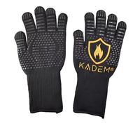 Gants de four et barbecue en aramide unisexes - Résistants à la chaleur jusqu'à 800 °C - Gants de cuisine ignifuges antidérapants - Flamme dorée L/XL
