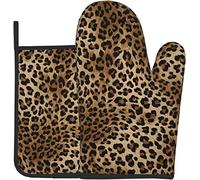 Gants de Four et maniques à imprimé léopard, Gants de Cuisine, Gants de Cuisson résistants à la Chaleur