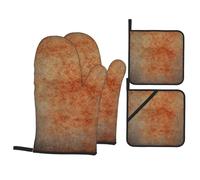 Gants De Four Et Maniques Abstract Brown Rust Color Résistants À La Chaleur Kitchen Mitts Très Épais Oven Gloves pour Micro-Ondes Grillage Set of 4
