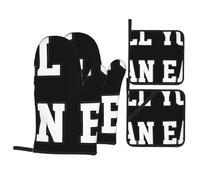 Gants De Four Et Maniques All You Can Eat Résistants À La Chaleur Kitchen Mitts Très Épais Oven Gloves pour Pâtisserie Cuire Set of 4