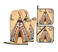 Gants De Four Et Maniques Art Navajo du Sud-Ouest des États-Unis Très Épais Kitchen Mitts Résistants À La Chaleur Gant De Cuisson pour Barbecue Grillage Set of 4