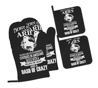 Gants De Four Et Maniques Not Just an Constellation Black Protection Temperature Oven Gloves Doux Gant De Cuisson pour Grillage Micro-Ondes Set of 4