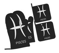 Gants De Four Et Maniques Pisces Sign Antidérapant Oven Gloves Très Épais Gant De Cuisson pour Micro-Ondes Pâtisserie Set of 4