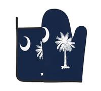 Gants De Four & Maniques Lot De 2 Drapeau De La Caroline du Sud | Gants De Four & Maniques Lot De 2 Chaleur Gants De Four & Manique Pour Cuisson Mitts And Pot Holders