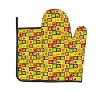 Gants De Four & Maniques Lot De 2 Feuilles De Marijuana | Gants De Four & Maniques Lot De 2 Anti Chaleur Gants De Four & Manique Pour Pâtisserie Gant Cuisine