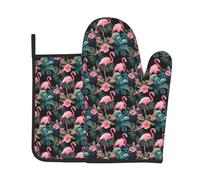 Gants De Four & Maniques Lot De 2 Fleur De Feuilles De Palmier | Gants De Four & Maniques Lot De 2 Imperméables Maniques Cuisine Gant Pour Griller Mitts And Pot Holders