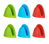 Gants de Four Mitaines en Silicone Mini Gants épais en Silicone Résistant à la Chaleur pour la Cuisine et Cuisson 3 Paires (3 Couleurs)