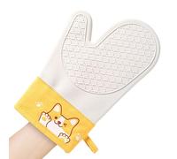 Gants de four pour la cuisine - Gants de cuisine en silicone antidérapants | Moufles isolées en coton épais à double couche avec doublure en coton épais mignon motif chien pour pizza ustensiles de