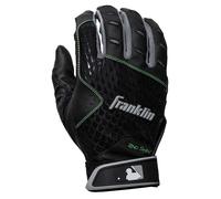 Gants de frappe MLB Franklin Sports - Gants de frappe 2nd Skinz - Gants de frappe de baseball pour adultes - Gants de frappe noirs pour adultes - Tail