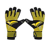 Gants de Gardien de But 1 Paire de Football Gants Gardien But Hommes Femmes épaissie Latex Football Enfants Lightweight antidérapante But(Black Yellow,6)
