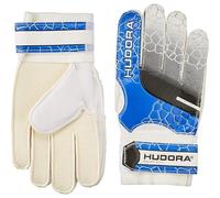 Hudora Gants de gardien de but rembourrés enfants et adolescents Taille S/M Dos mousse Velcro Bleu