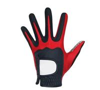 Gants de Golf en Cuir PU for Hommes, 2 pièces, superélasticité, for Balle de Jeu, Gant de Golf(Red Left Hand,S 22)