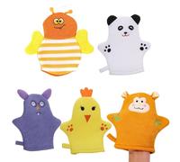 Gants De Gommage,5 Pièces Filet Moussant en 3D Forme de Fruit Outil Ergonomique - Moufle De Bain Et Gants De Toilette Pour Le Bain Du Bébé | Pour Bébé Garçon Fille Adulte Corps Salle De Maison