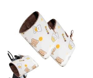 Gants de guidon de scooter - Moufles imperméables et coupe-vent avec rembourrage en polaire chaude, tissu résistant à la pluie et au froid, faciles à installer et à enlever | Moto d'hiver pour homme