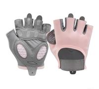 Gants de gym respirants avec coussinets en silicone épais et sangles réglables pour une prise en main sûre pendant les entraînements de musculation, rose (rose, taille S, 17-18 cm)