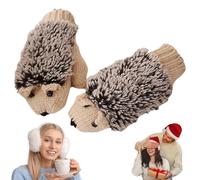 Gants de hérisson de dessin animé, gants à doigts entiers ajustés élastiques de 26 cm | Bouclier thermique avec doublure complète en fibre de polyester tricotée de haute qualité 100 g protège les