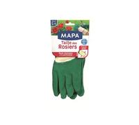 MAPA - Taille des Rosiers - Gants de Jardinage en Latex avec textile 100% Coton - Anti-Perforation - Idéal pour la taille des Epineux - 1 paire - Taille S, Vert