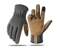 Gants de jardinage, écran tactile Travail de jardin avec cuir en microfibre, antidérapant et à l'épreuve d'épines pour la cour, la plantation, la taille (gris, Large)