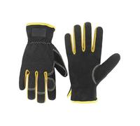 Gants de Jardinage en Cuir, Gants de Travail Utilitaires for mécaniciens, Construction, conducteur, dextérité, Conception Respirante pour Le Soudage(S)