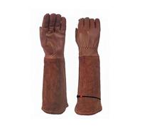 Gants de jardinage unisexes, résistants aux épines, longs gants de travail de jardin avec protection des avant-bras pour jardin, cour, agriculture, marron/M