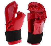 Gants de karaté pour adultes, 1 paire de gants sparring avec doublure en éponge absorbant les chocs avec sangle élastique pour kickboxing, grappling, boxe, sac vitesse, arts martiaux, L, Sparri