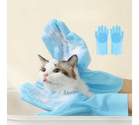 Gants de lavage 2 en 1 pour chien, gant d'épilation et de massage pour le bain et le déshydratation, design à cinq doigts pour chiens, chats et petits animaux de compagnie pendant le bain, le