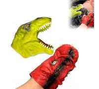 Gants de lavage de cheveux en forme de tête de dinosaure, brosse de massage du cuir chevelu, marionnette à main, gants en silicone réutilisables, gant de nettoyage extensibles (1Pcs)