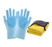 Gants De Lavage De Chiens - Gants De Bain Et De Toilettage Pour Animaux De Compagnie Avec Poils En Silicone Doux |, Massaging And Nettaiteur Gante Pour Chiens Et Chats | Ajustement Conforta
