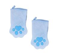 Gants de lavage pour chien - Une paire double-face polaire corail élimination de poils | Mitaines De Bain Séchantes Pour Chiot,Salon, Bain, Voyage, Pension Animaux, Salon Toilettage Et Maison