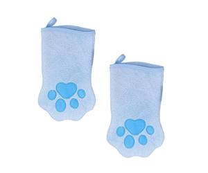 Gants de lavage pour chien Une paire double-face polaire corail élimination | Gants de bain pour chat et mitaines de séchage en serviette pour salle de bain, salon, pension