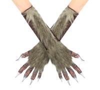 Gants de Loup-garou à Griffes pour Adulte Gants de Monstre avec Ongles Longs Effrayants pour Halloween Mains de Loup-garou Réaliste Accessoire de Costume de Monstre pour Cosplay Carnaval Mascarade