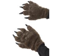 Gants De Loup-Garou Poilus Pour Adultes Accessoire De Déguisement Monstre Marron