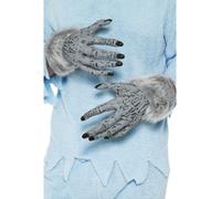 Gants De Loup Gris Pour Adultes Accessoire De Déguisement Halloween