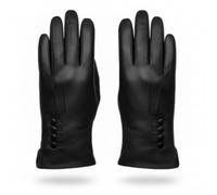 Gants de luxe en cuir véritable pour femmes entièrement doublés - Boîte cadeau, Noir , M (18 cm)