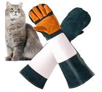 Gants de manipulation d'animaux anti-morsure - Gants multifonctionnels pour laver les chats avec rembourrage pour chien, rayures de chat, fait | Gants polyvalents en cuir pour toilettage d'animaux