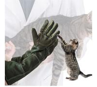 Gants de manipulation pour animaux de compagnie - Cuir anti-morsure, protection de bras étendue, protection résistante aux coupures, protection en cuir de vache épais, vêtements de sécurité