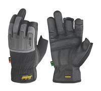 Gants de manutention 3 doigts ouverts Snickers Power Performance noirs / gris taille L